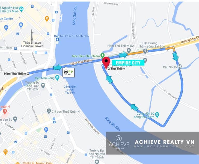 Hướng dẫn đường đi đến Empire City Thủ Thiêm
